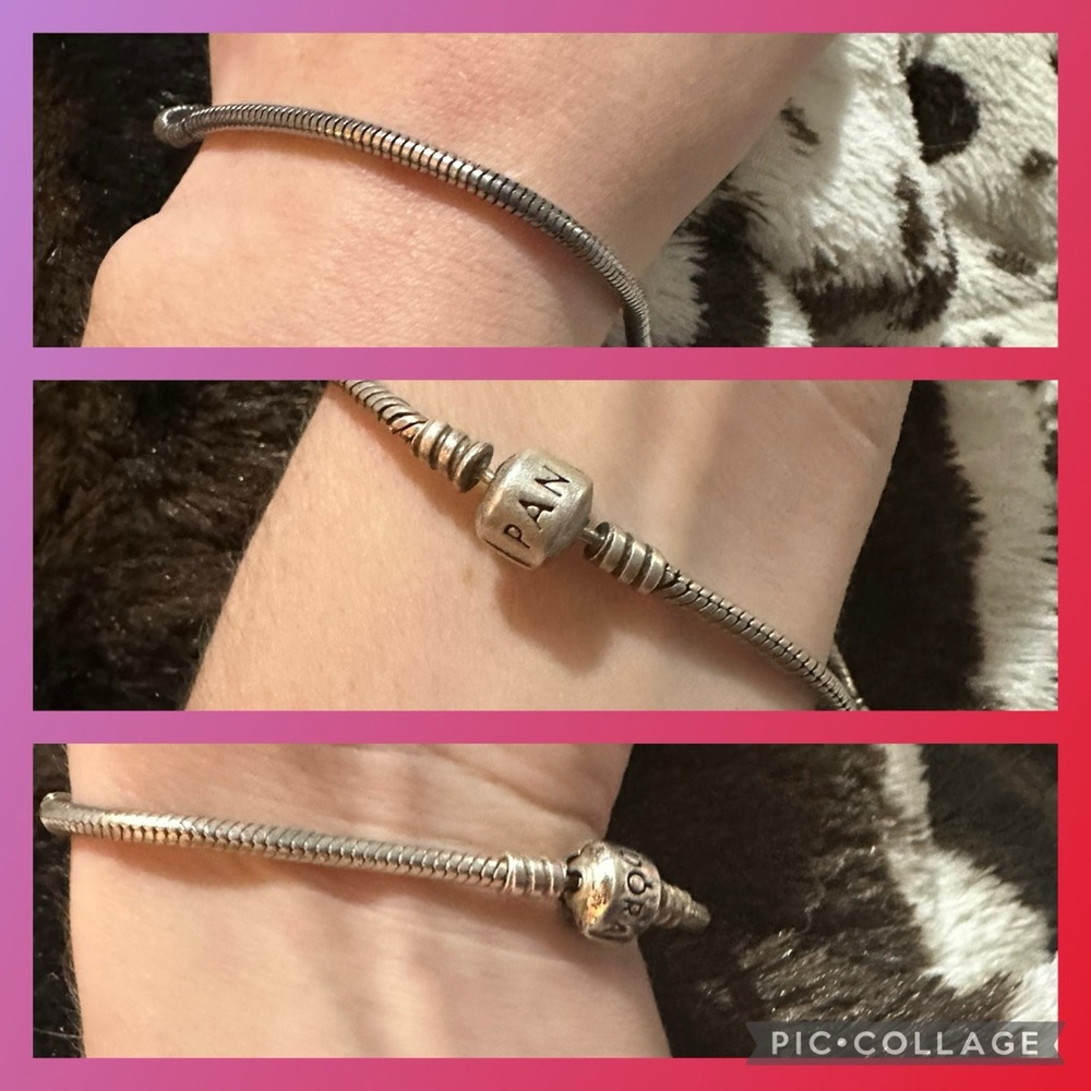 Three 7.5” Sterling Silver Pandora Bracelets for charms